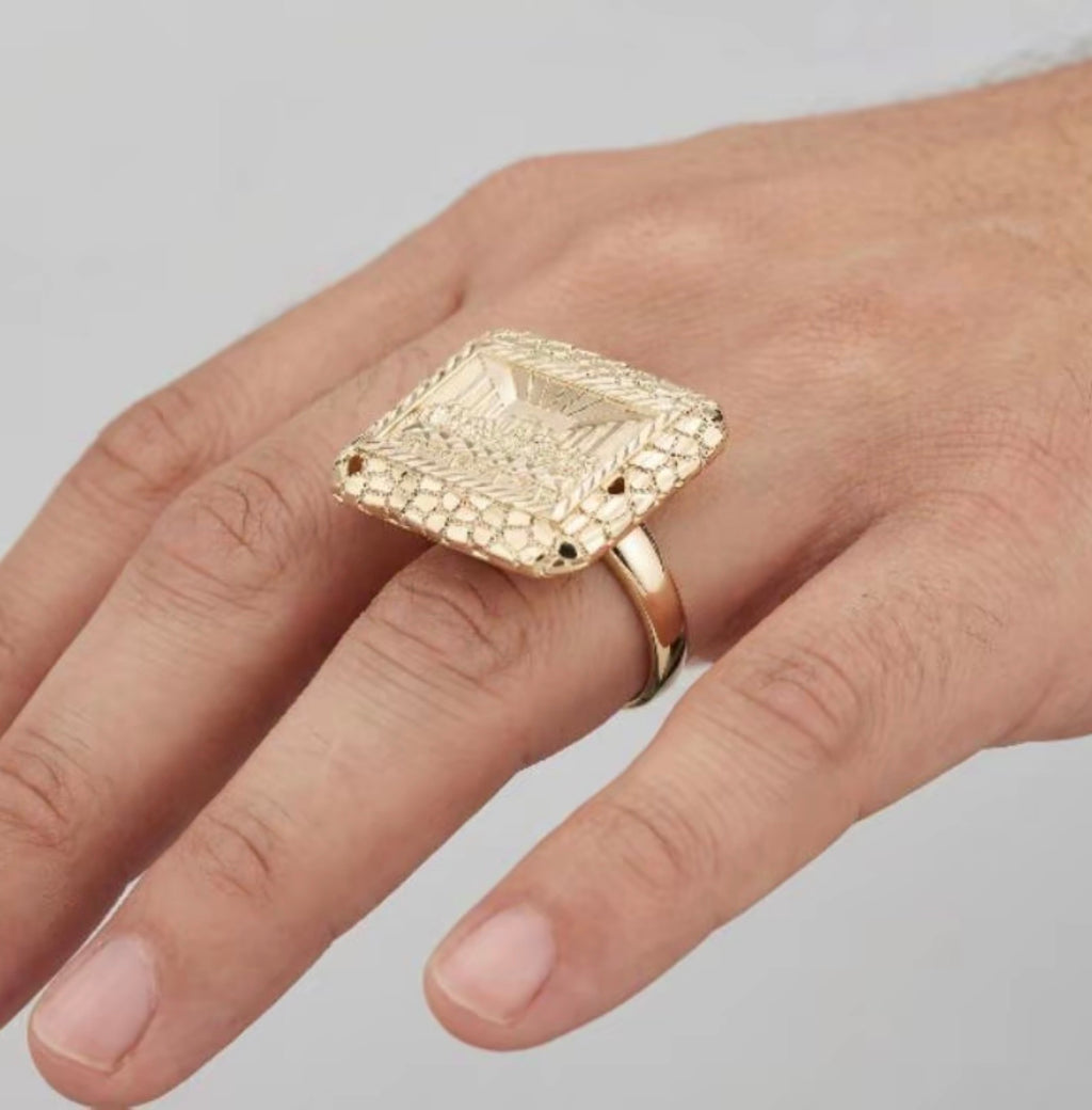 Nugget Ring Last Supper Gold Plated Men & Women's Ring: SIZE 9 ONLY