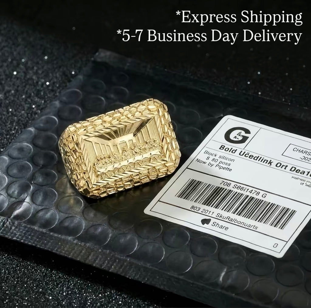 Last Supper Double Finger Nugget Ring 14K Stainless Steel by "Money Made Jewelry": Size 12 ONLY Unisex Luxury Ring