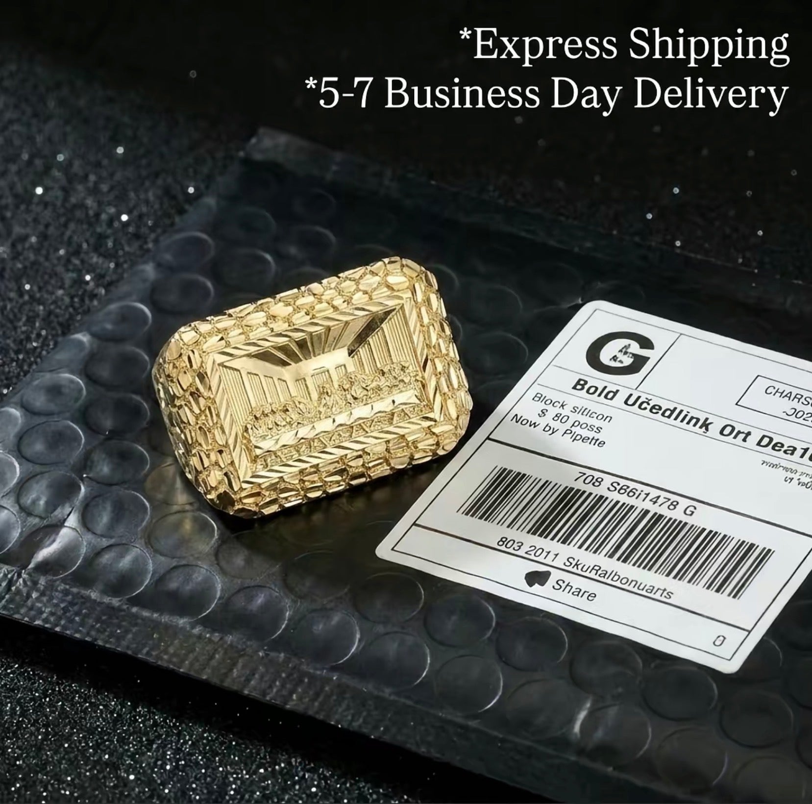 Last Supper Double Finger Nugget Ring 14K Stainless Steel by "Money Made Jewelry": Size 12 ONLY Unisex Luxury Ring