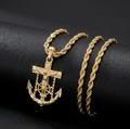 Cross Rope Chain 14k Gold Plated Size 24'' inch 4mm