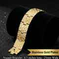 Nugget Bracelet - 14K Gold Plated | 25mm, Money Made Jewelry, Unisex Sweat-Resistant Jewelry
